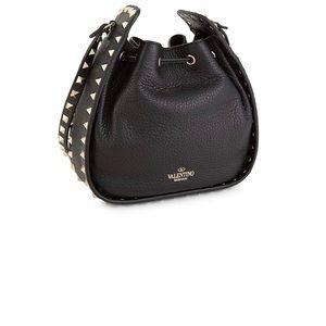 Black Rockstud Valentino Garavani bucket crossbody